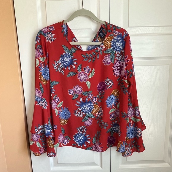Adrienne Vittadini Floral Blouse Size Large EUC - Picture 1 of 10